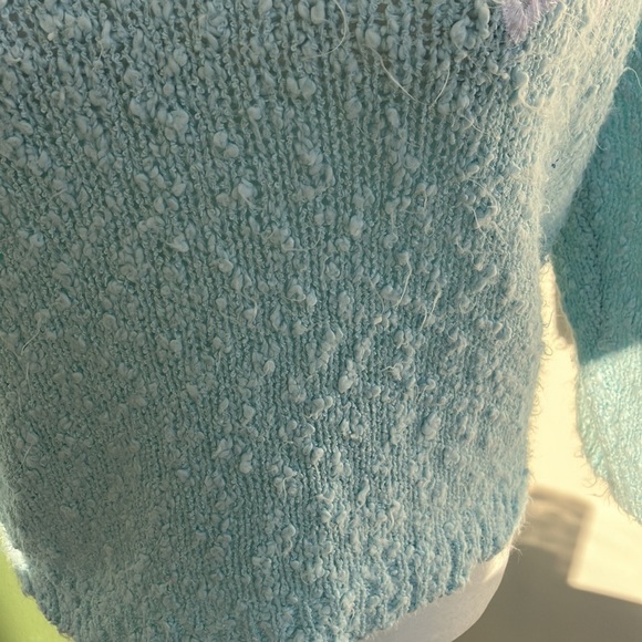 Vintage 80s 90s Pastel Floral Bouclé Knit Sweater - Picture 4 of 6